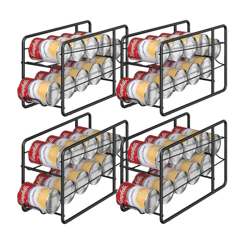 MOOACE four-pack can dispenser rack front view for organized, easy-access canned goods.