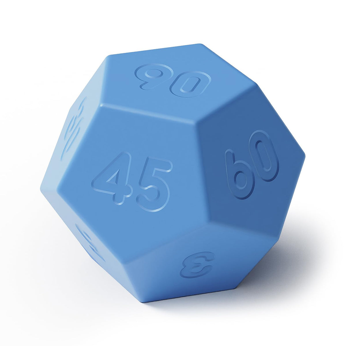 Mooas Dodecagon Time Ball blue front view showing compact desk timer for focus sessions