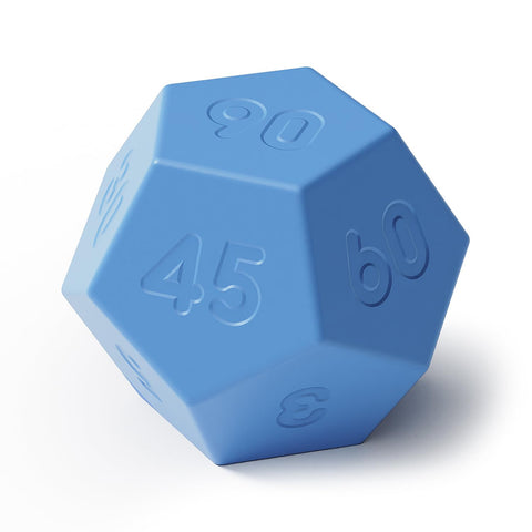 Mooas Dodecagon Time Ball blue front view showing compact desk timer for focus sessions