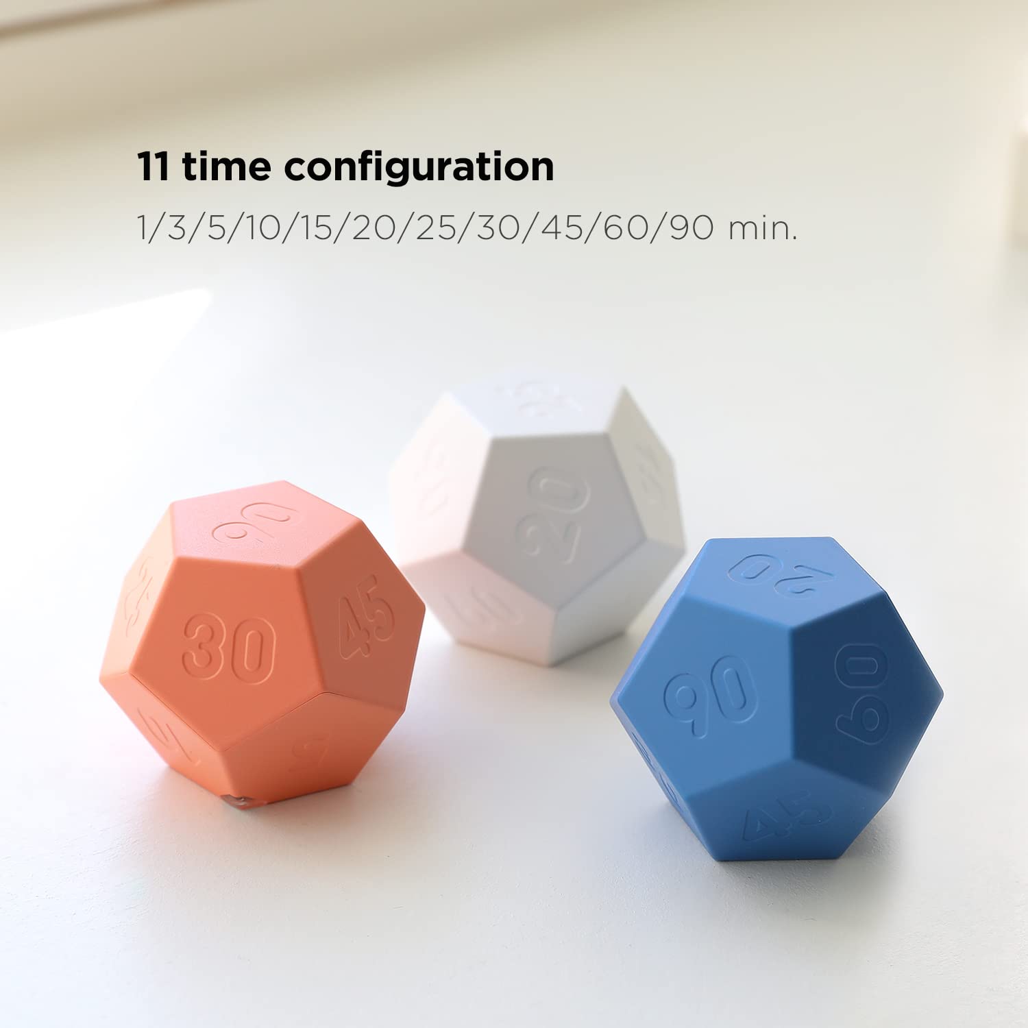 mooas Dodecagon Time Ball white side view shows timer visibility