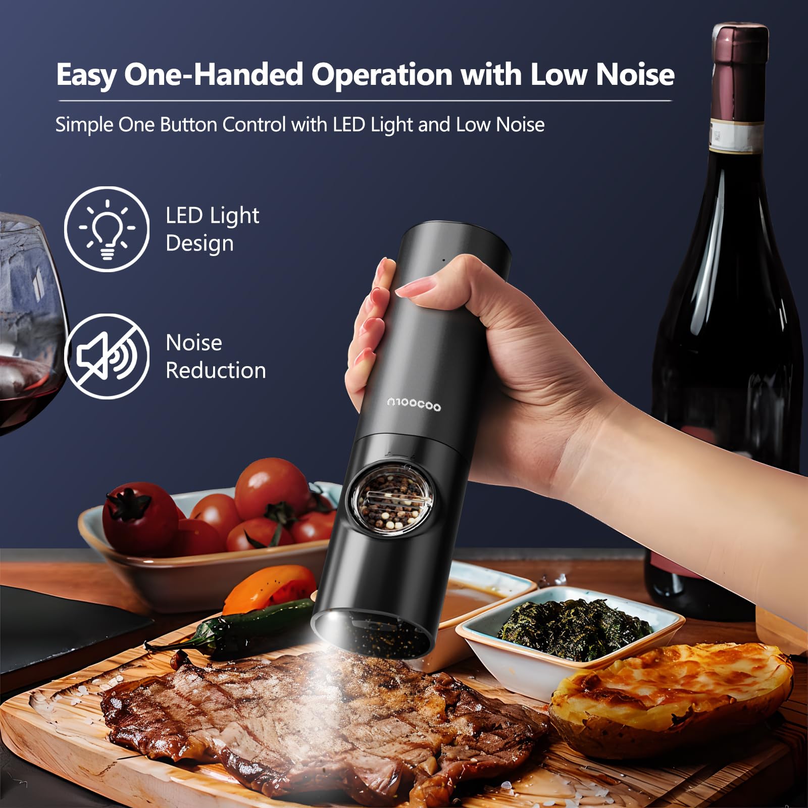 Moocoo ceramic grinding core delivers smooth, consistent grinds.