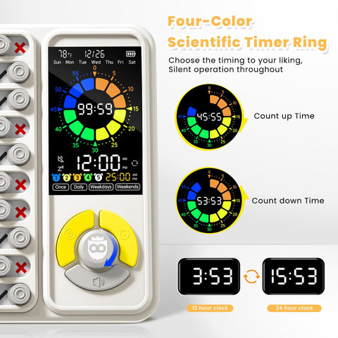 Mooking 5-in-1 visual timer with chore chart setup supports routines.