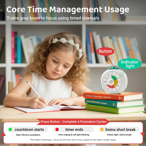 Mooking Visual Timer supports Pomodoro sessions for focused work.
