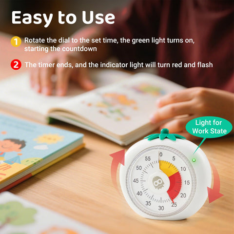 Mooking Tomato-shaped timer engages kids during tasks and learning.