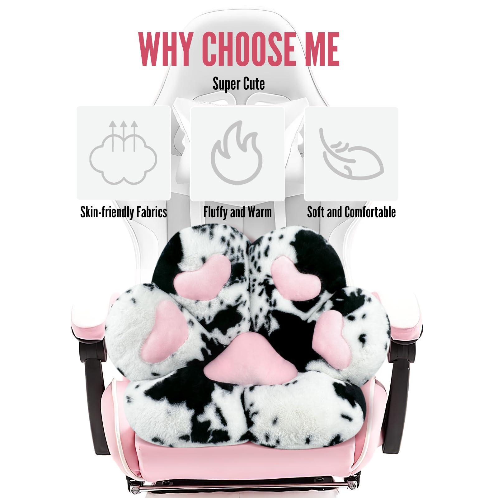 MOONBEEKI Cat Paw Cushion Chair washable surface enables easy cleaning.