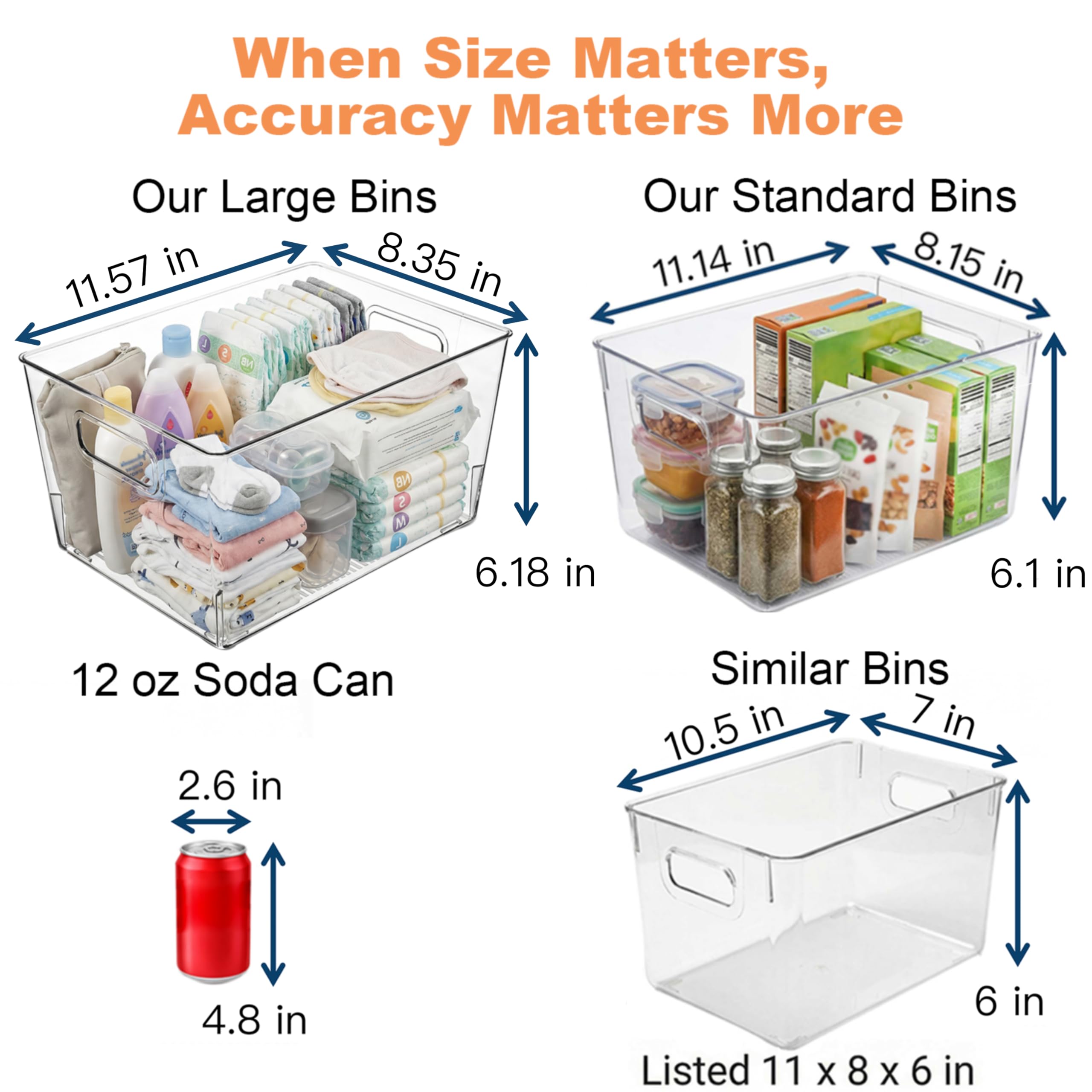 Moonedge large clear bin closet storage enhances shelf order and easy access.