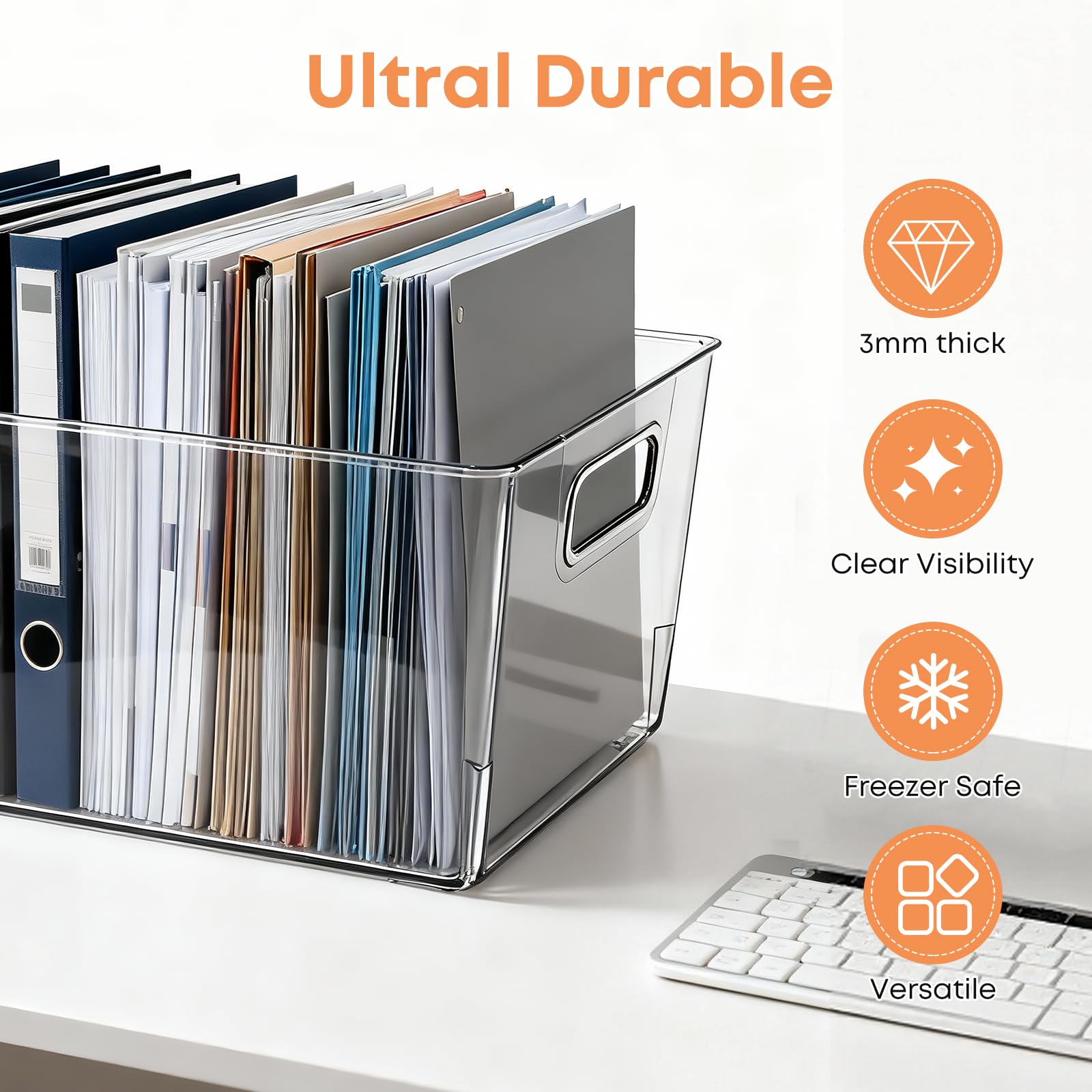 Moonedge large clear bin garage tools keeps small hardware tidy and accessible.