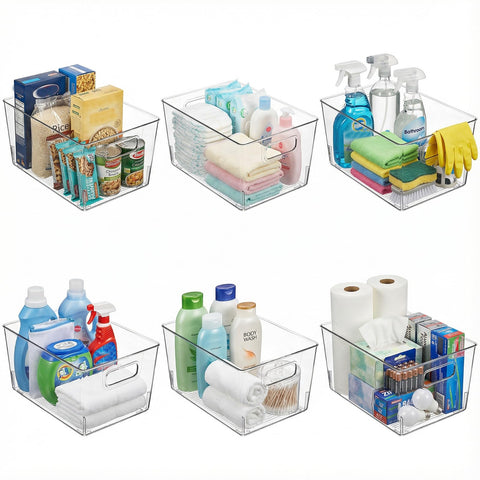 Moonedge large clear bin pantry view highlights organized ingredients at a glance.