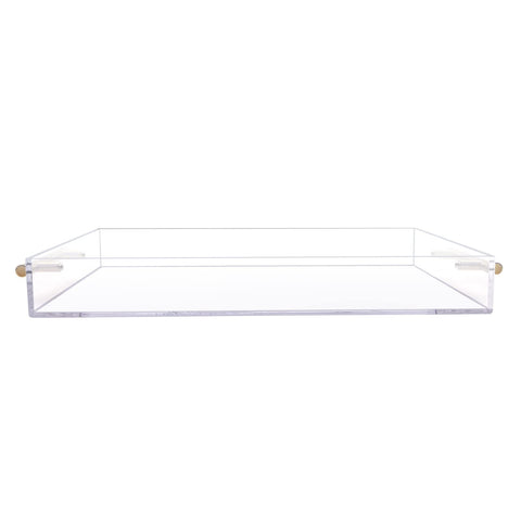Moonlit Pond bathroom decor tray displayed on a vanity with accessories