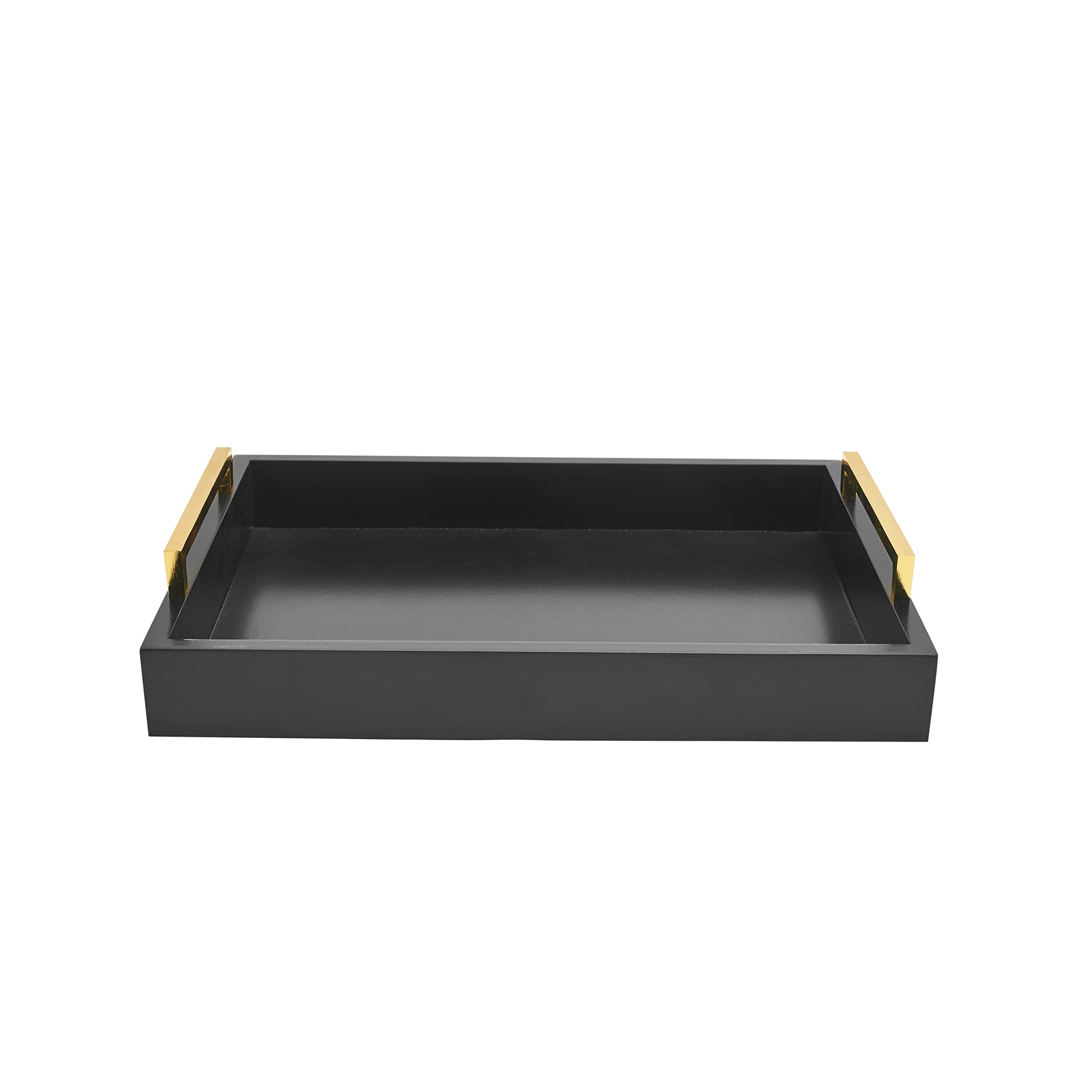 Moonlit Pond black decorative tray enhances living room decor and storage