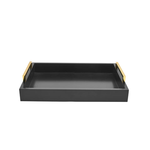 Moonlit Pond black decorative tray enhances living room decor and storage