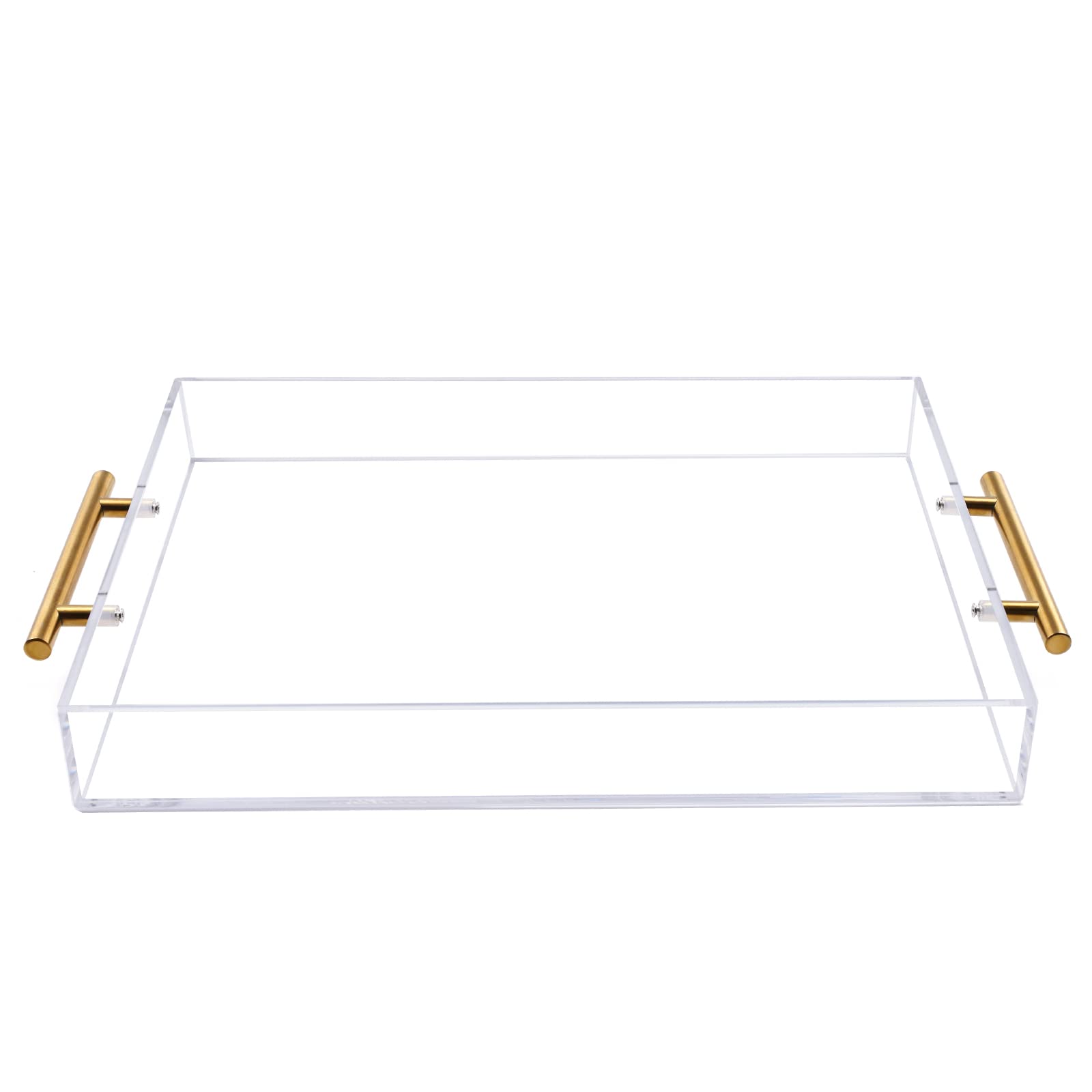 Moonlit Pond clear acrylic tray from a side view highlighting the curved handle