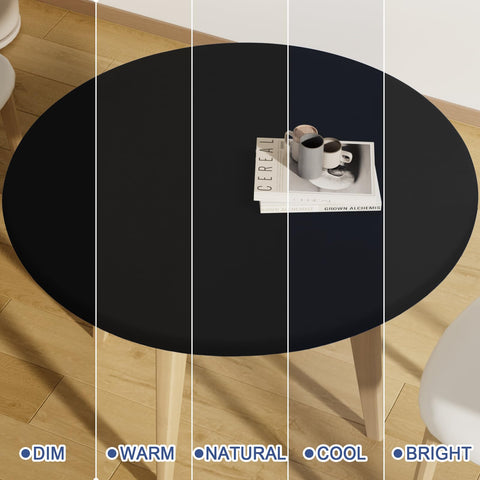 Moosfor round tablecloth adapts to different sizes with stretch