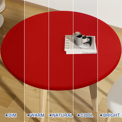 Moosfor round spandex tablecloth fits 36-44 inch tables.