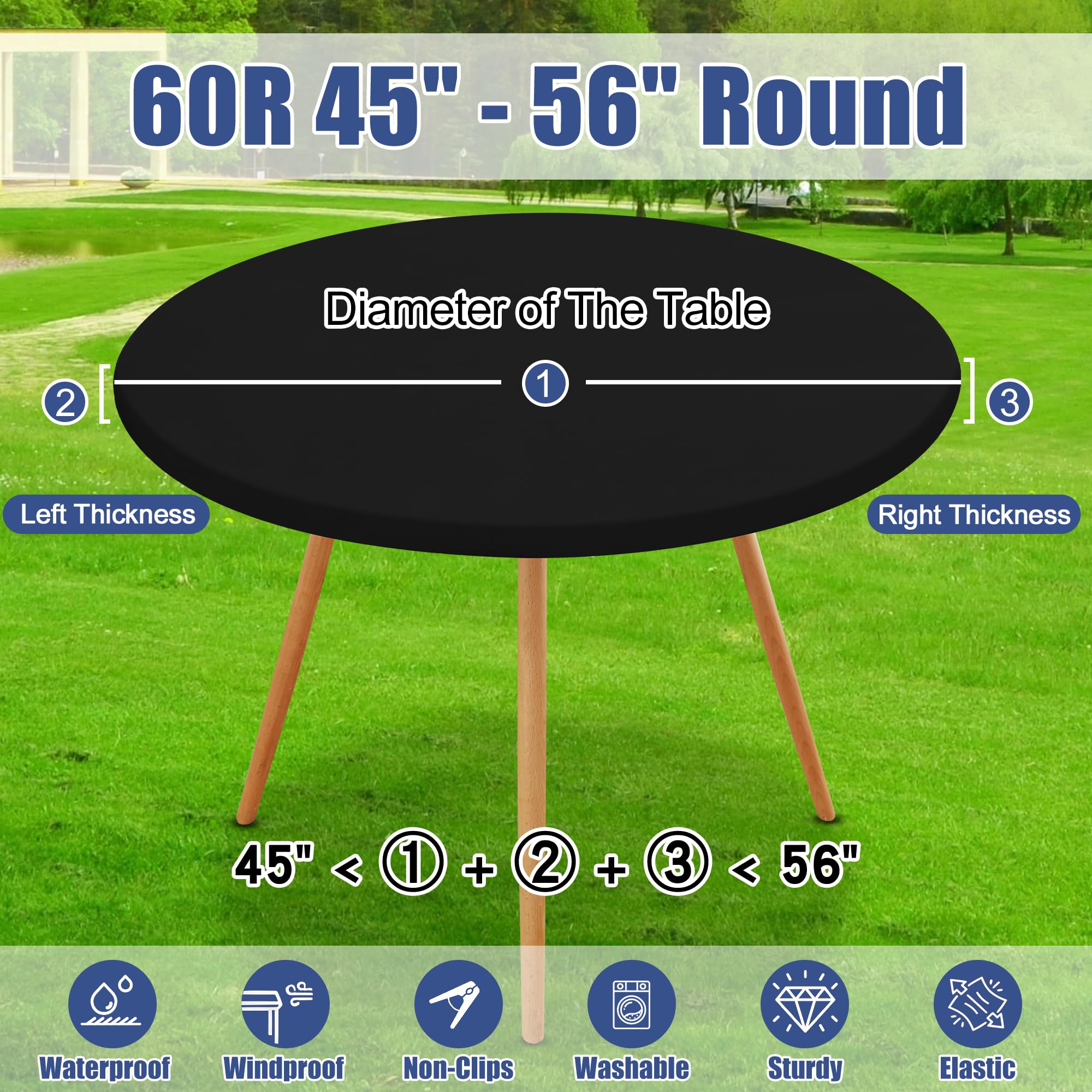 Moosfor Two-pack Round Spandex Tablecloth offers value and reusable use