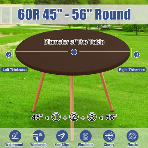 Moosfor round tablecloth windproof elastic edges stay in place.