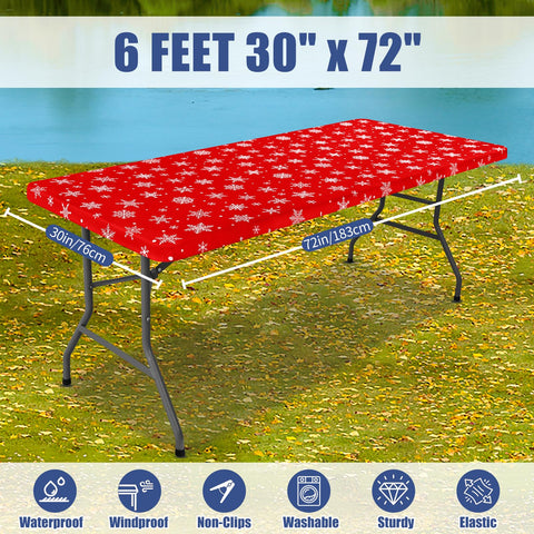 Designed for 30x72 inch tables with 6-foot fit.
