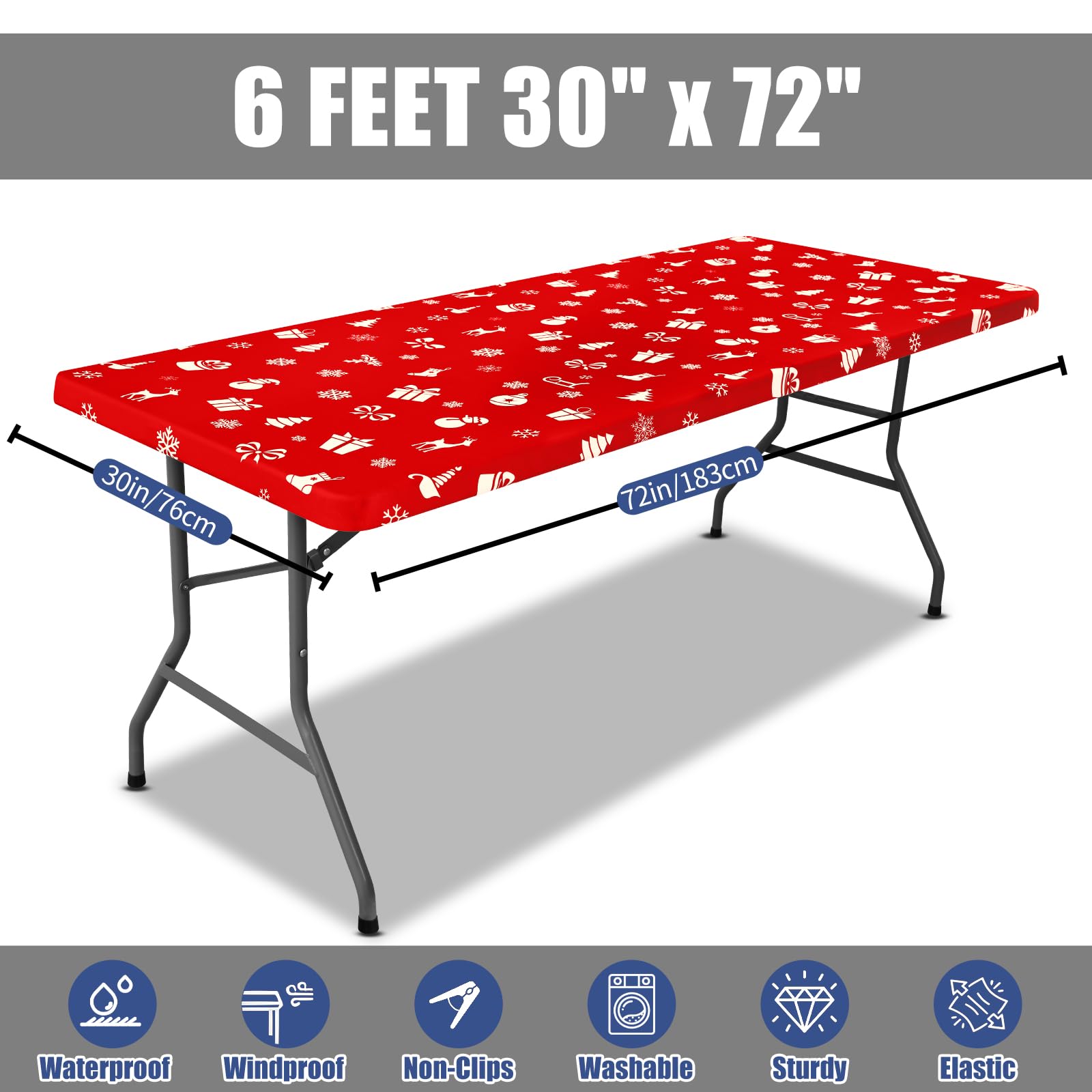 Moosfor Spandex tablecloth enhances Christmas dinners with a festive vibe.