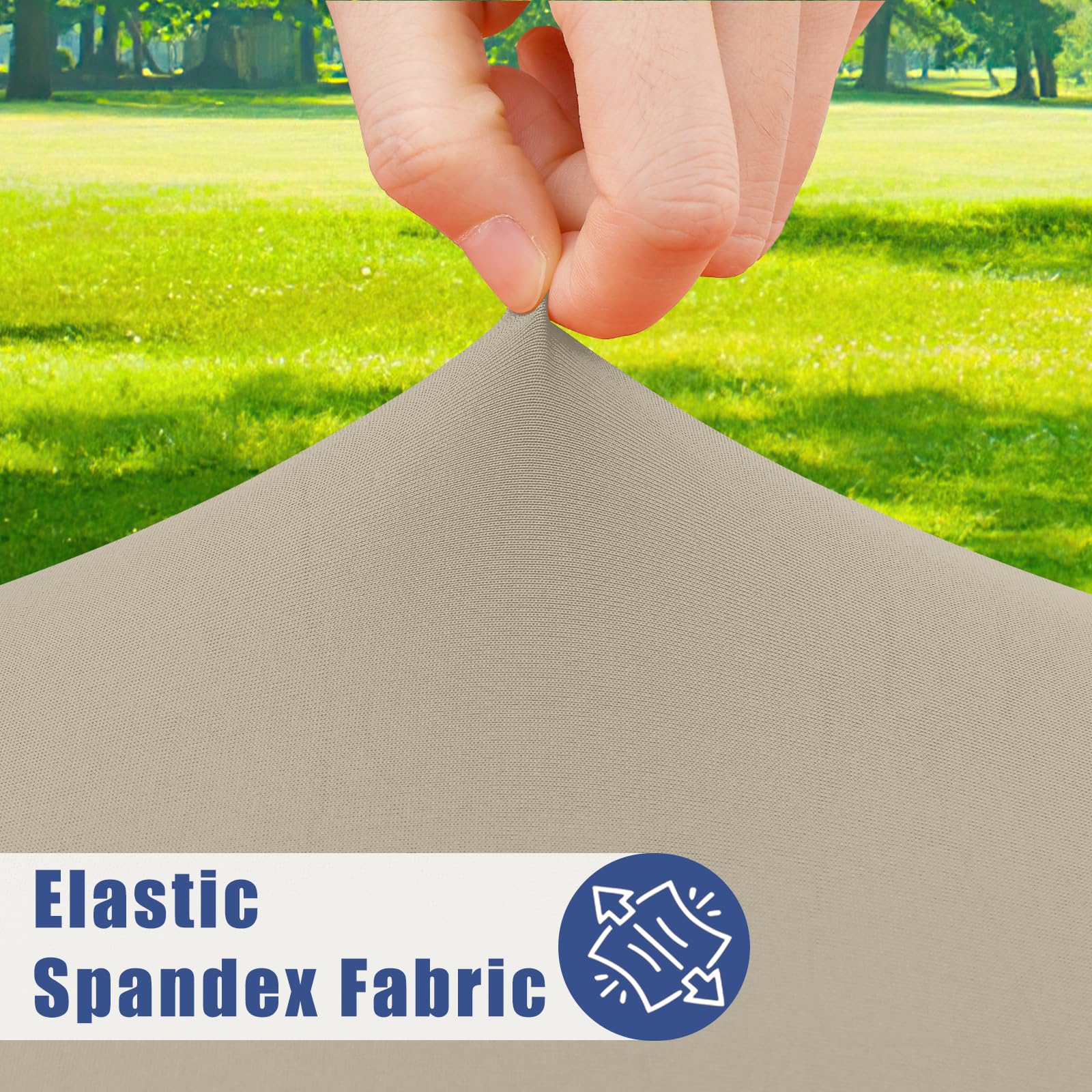 Moosfor Spandex 6ft tablecloth beads liquids for quick cleanup