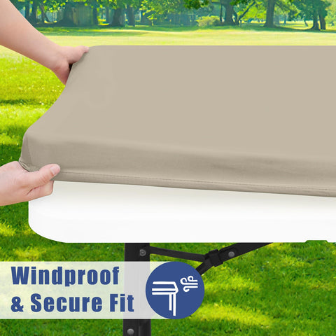 Moosfor Spandex 6ft rectangle tablecloth wrap-around edges for windproof setup