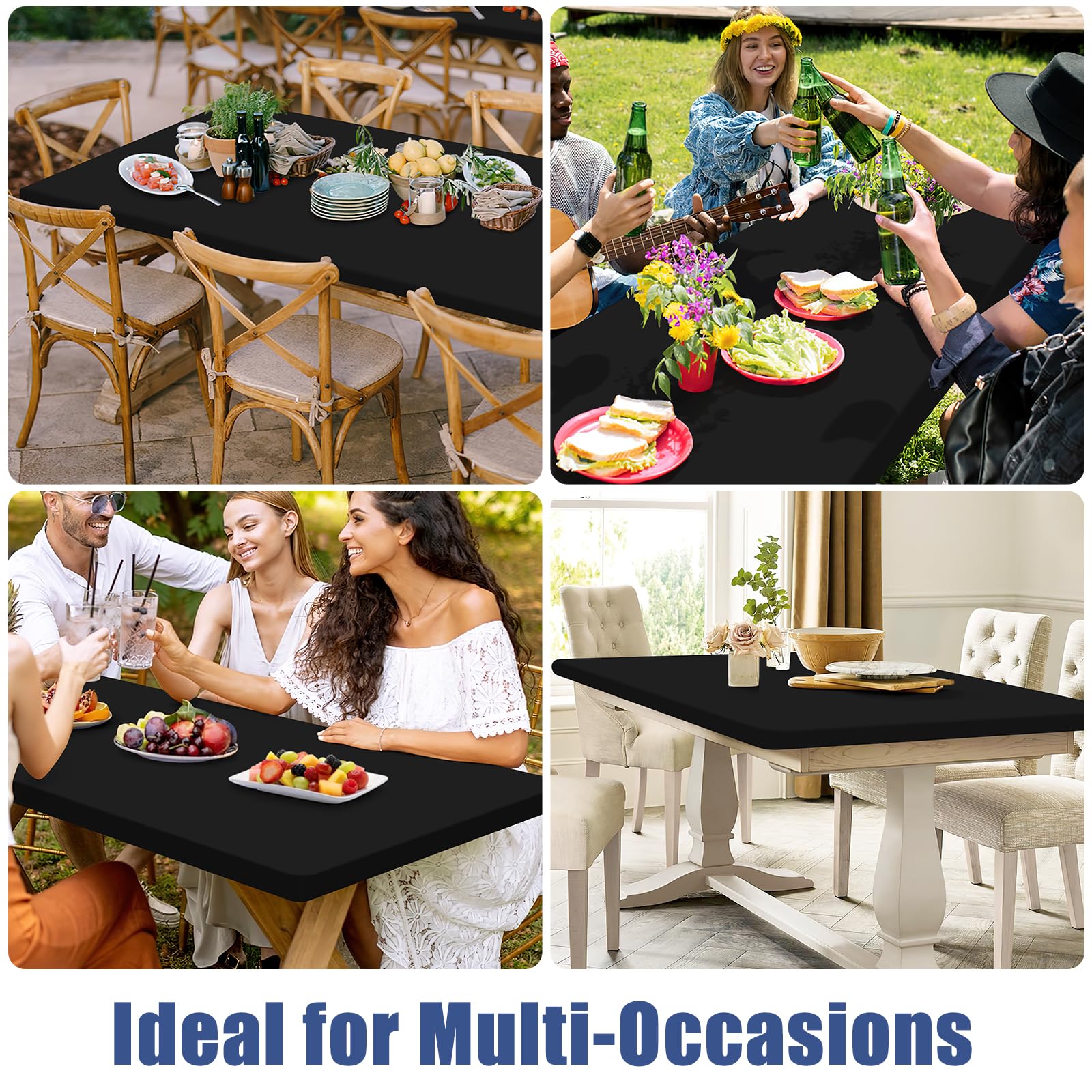Moosfor Spandex tablecloth ready for indoor gatherings.
