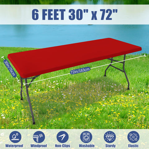 Moosfor Spandex red Christmas table decor enhancement