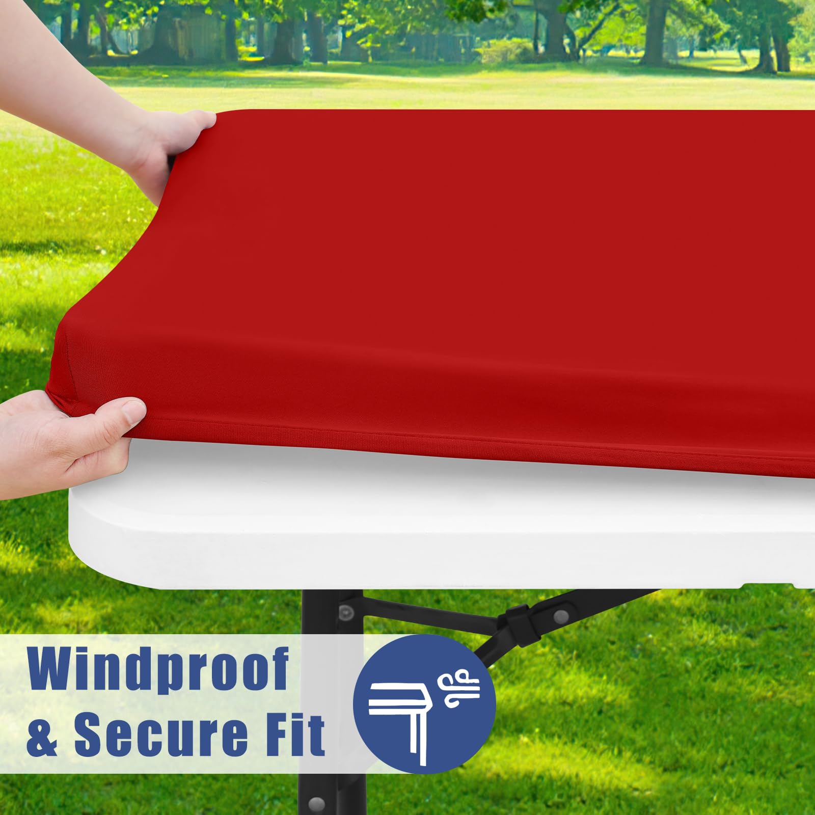 Moosfor Spandex tablecloth surface beads liquids for easy cleanup