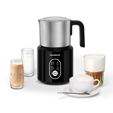 Moosum detachable milk frother foam detail for café-style lattes at home