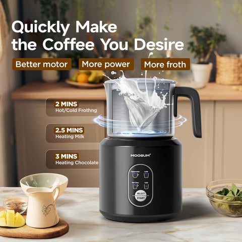 Moosum milk frother dishwasher-safe container facilitates easy cleaning