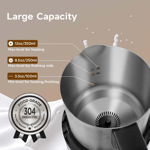 Moosum milk frother 700ml capacity for multiple servings