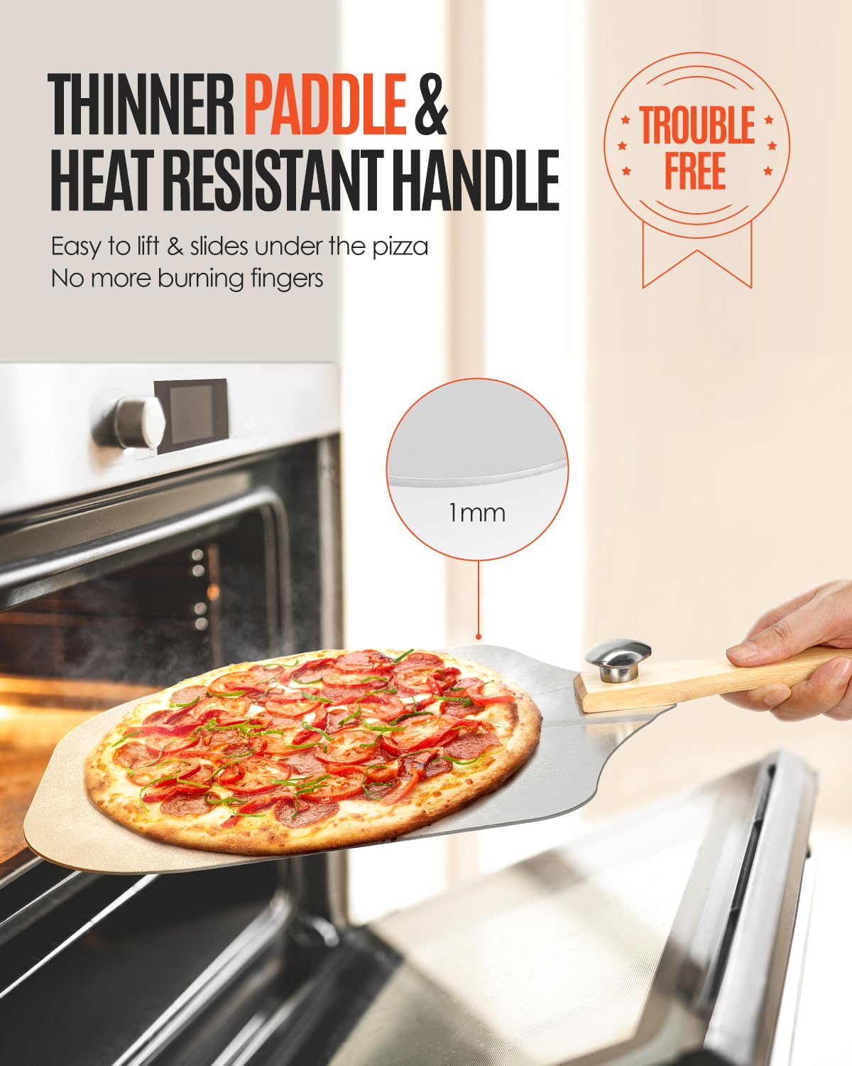 Mooues pizza cutter rocker included aids clean and even slices