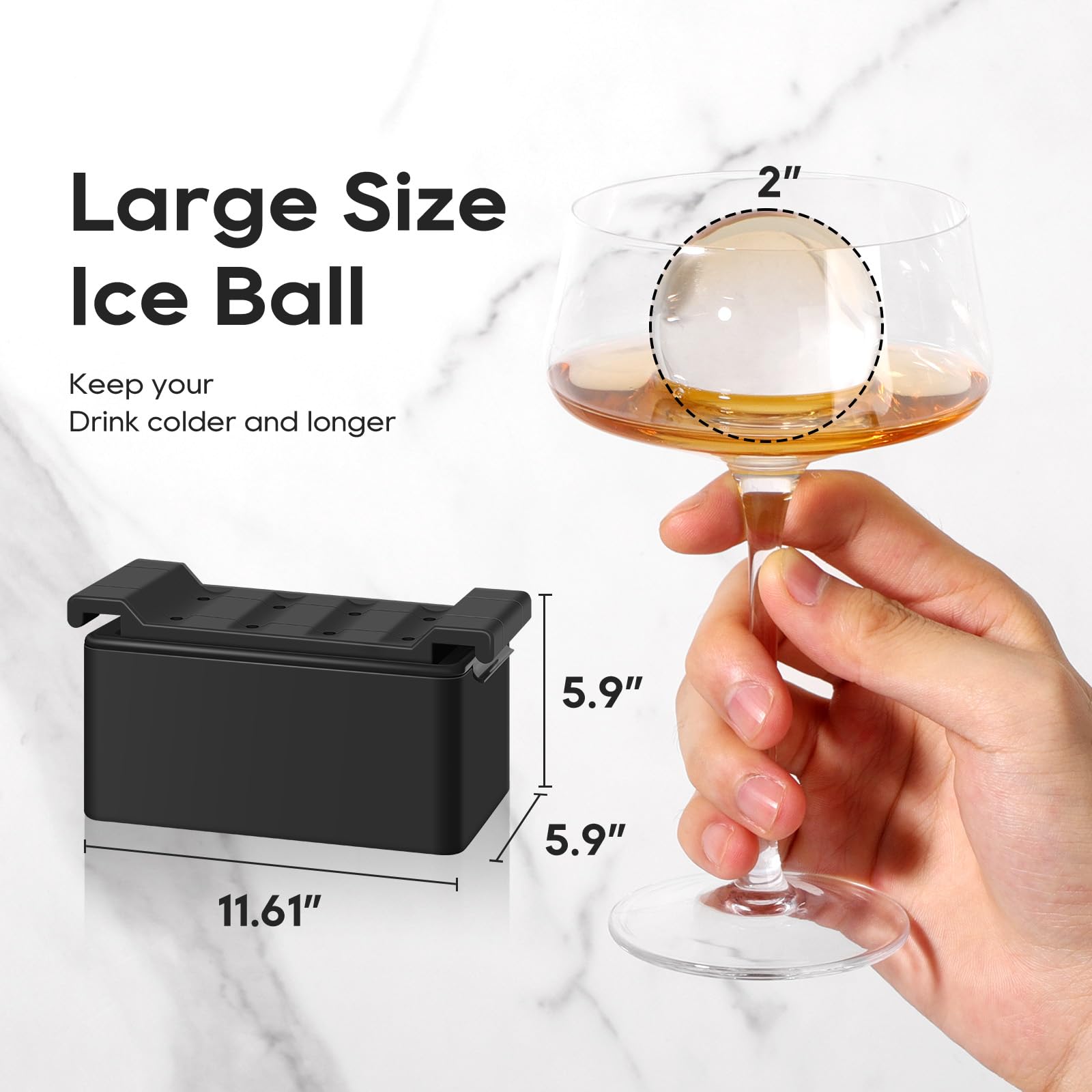 Mooues BPA-free silicone ice ball mold for safe, durable ice.
