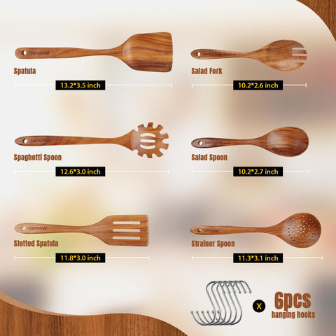 Mooues teak spoons with smooth finish provide a comfortable grip.