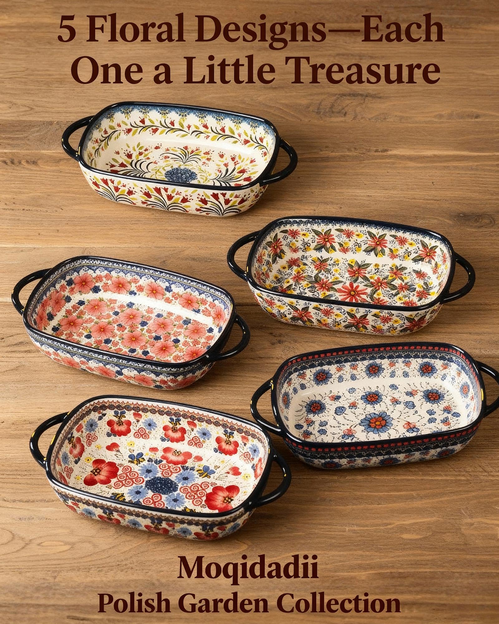 Moqidadii bakeware is microwave and dishwasher safe for easy care