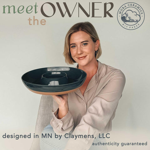 Mora built in dipping bowl serving tray keeps dips close and conversations flowing