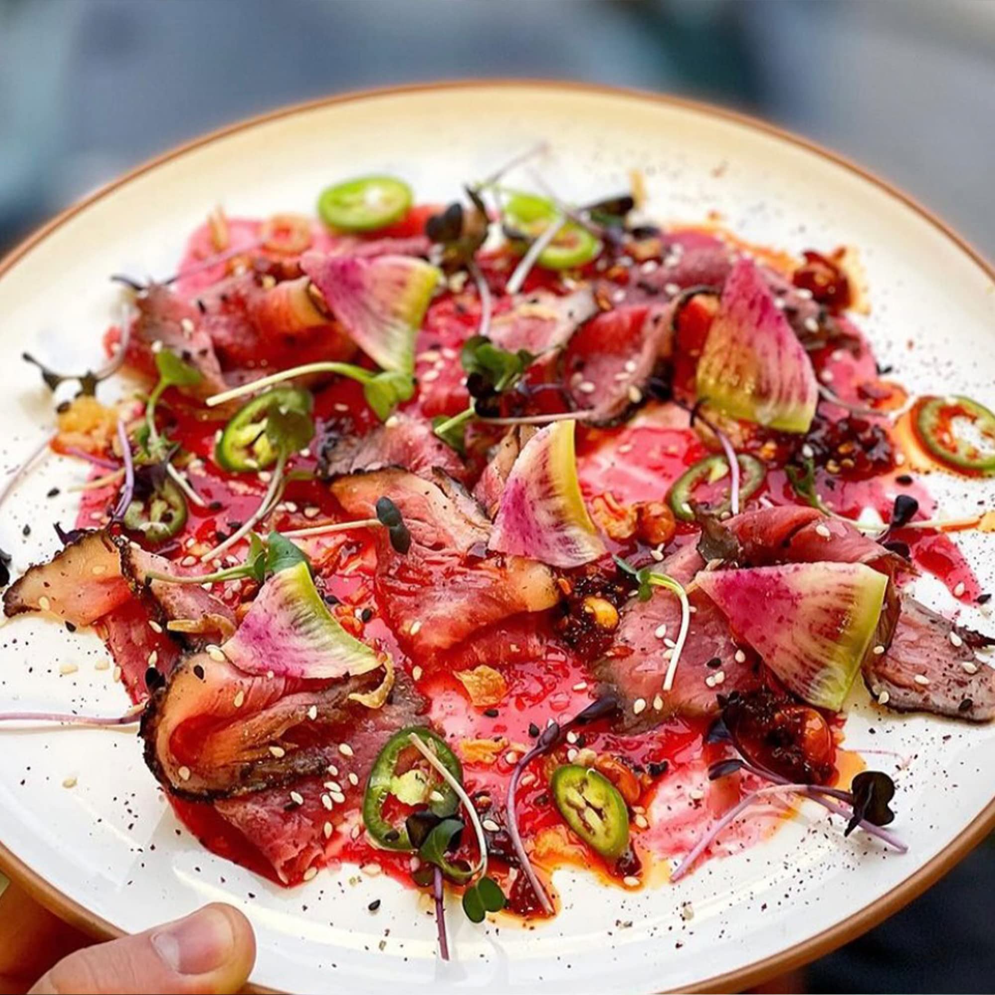 MORA microwave-safe plate being used demonstrates quick reheating for meals.