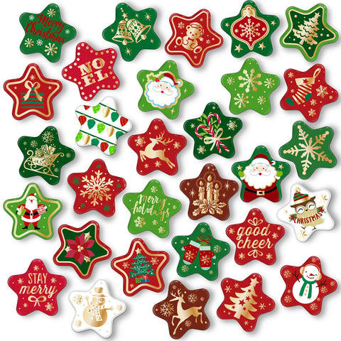 MorcART Christmas star magnets on fridge add festive flair and practical reminders.