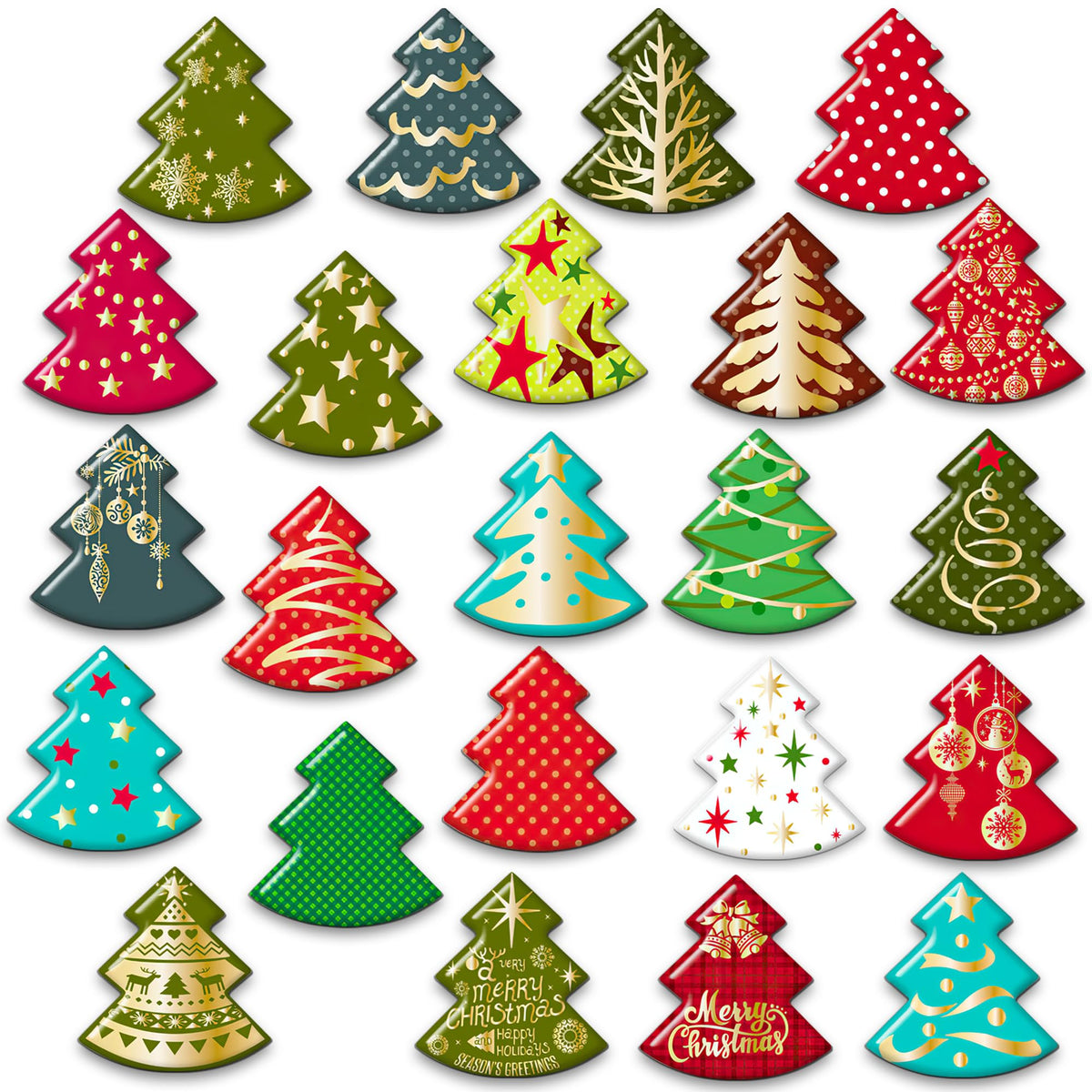 MORCART Christmas tree magnet front view showing bright translucent resin design for fridge decor