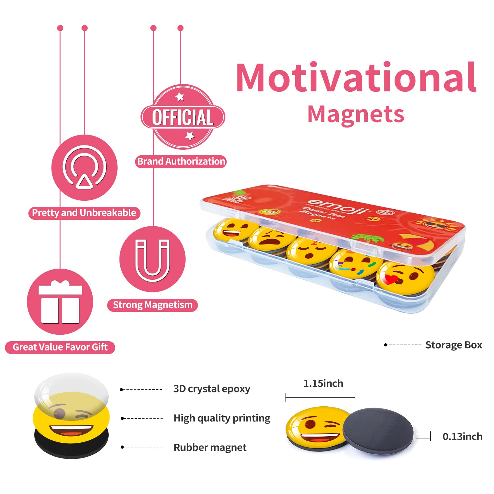 MORCART emoji magnets decorate classrooms with fun icons for engagement.