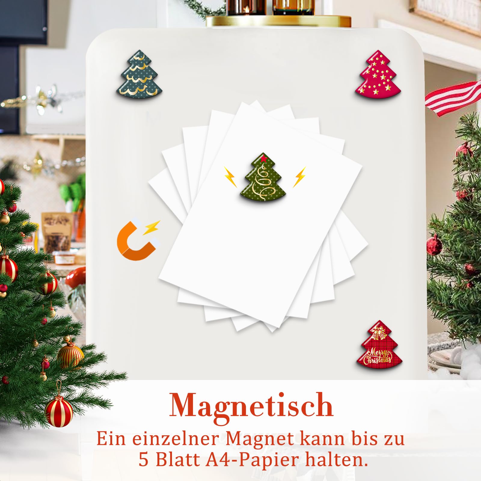 MORCART fridge magnets holding notes and photos on metal surfaces