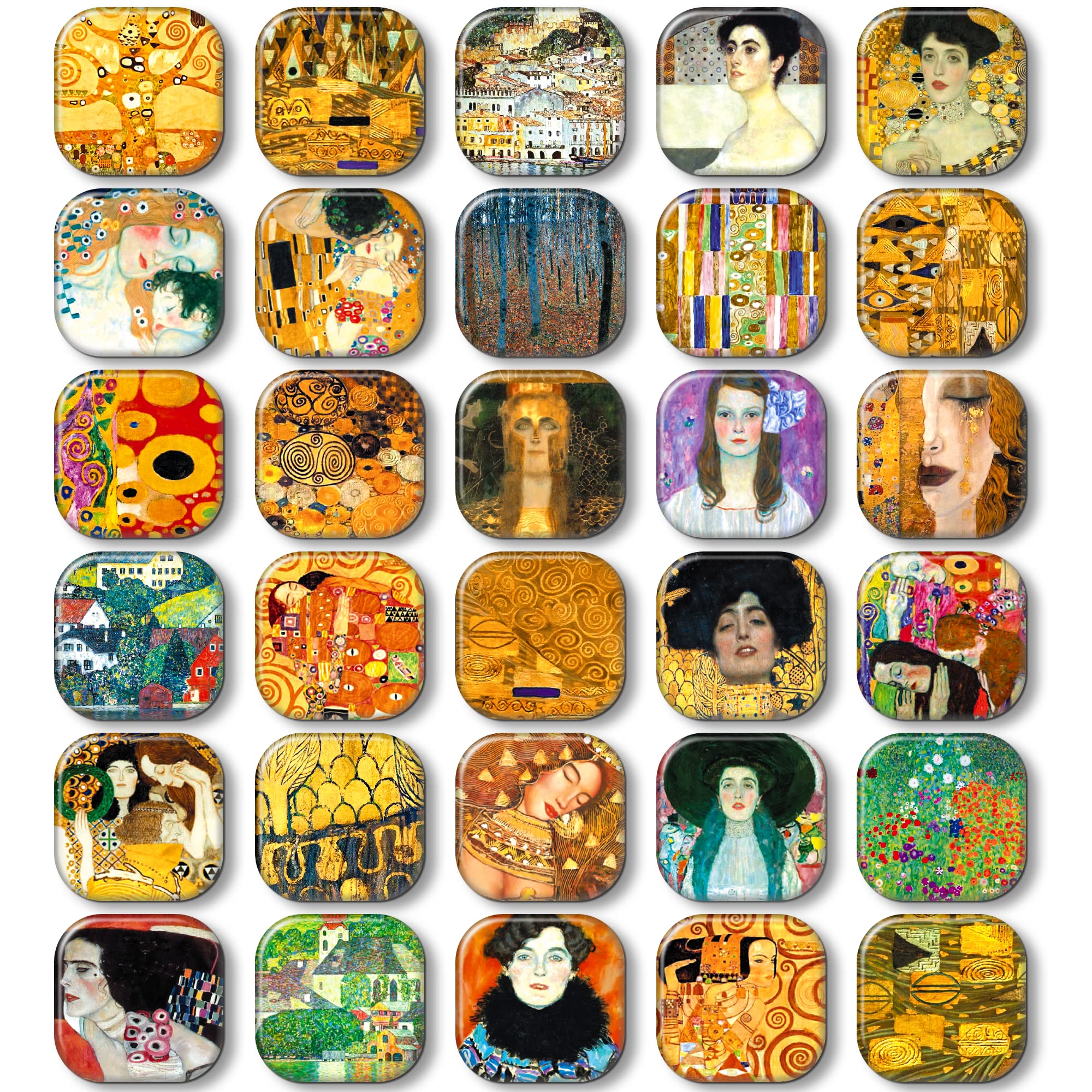 MOR CART Klimt magnets set in a box for fridge organization