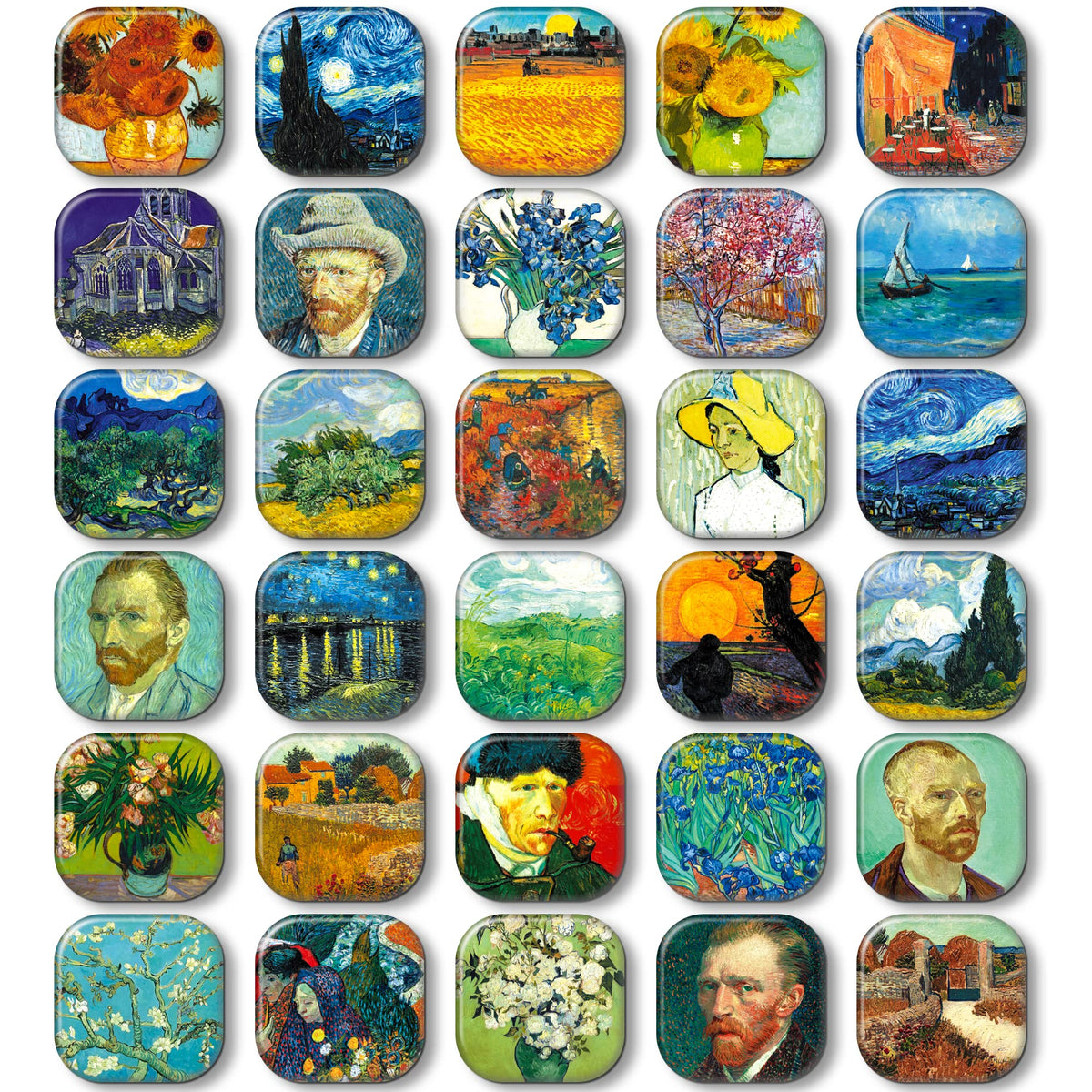 MORCART Van Gogh magnets on fridge add color and organize photos