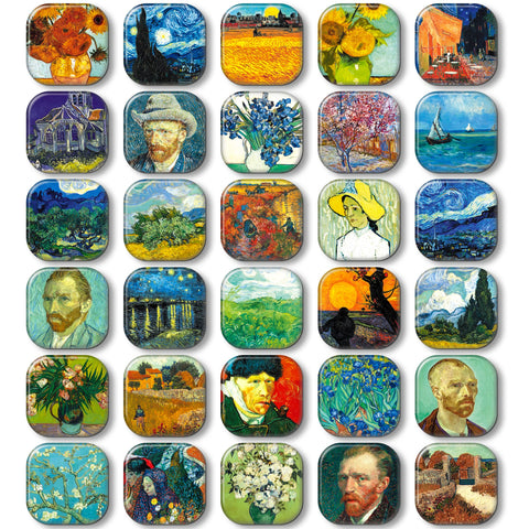 MORCART Van Gogh magnets on fridge add color and organize photos