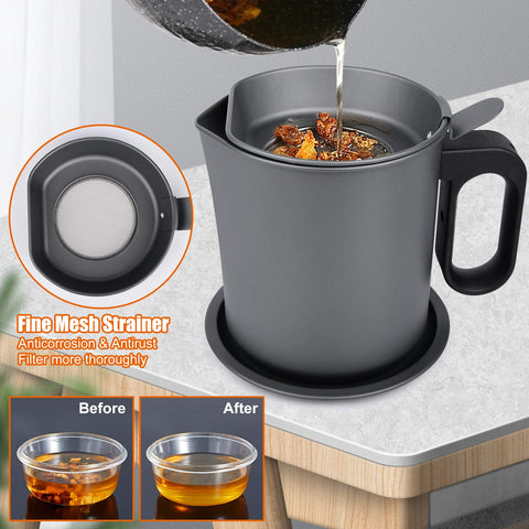 MORDEN MS bacon grease container with dust-proof lid to keep contents clean