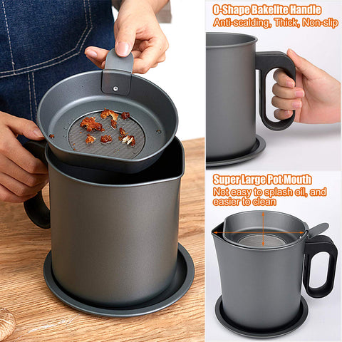 MORDEN MS bacon grease container removable coaster tray for surface protection