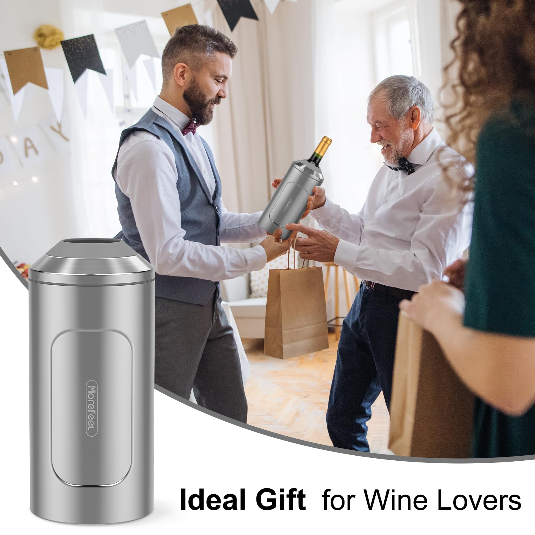 MoreFeel adjustable-top cap for quick, spill-free setup