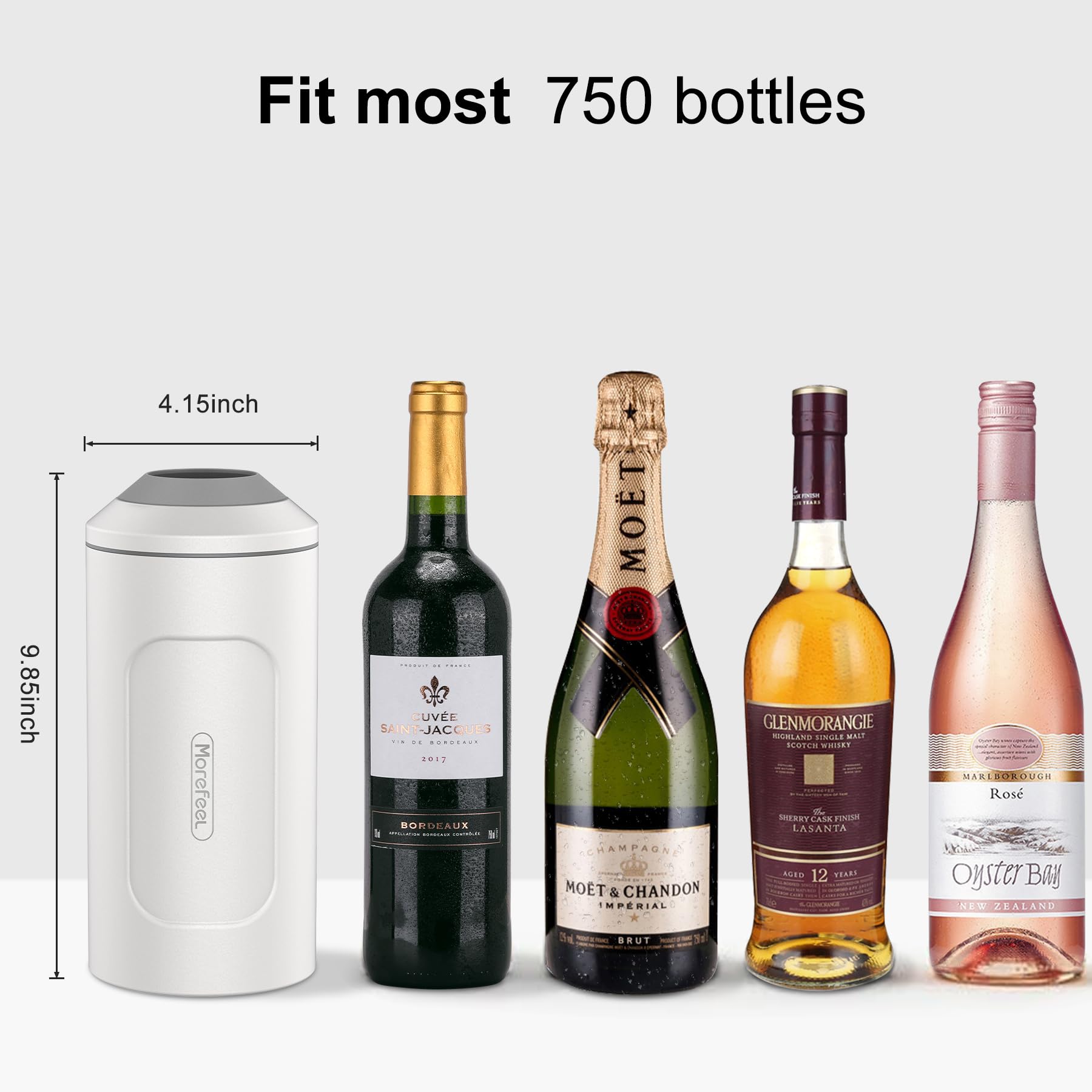 MoreFeel bottle chiller with adjustable top for easy, secure pouring