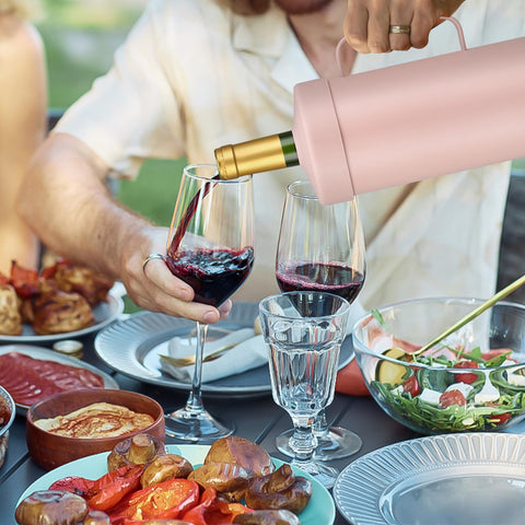 MoreFeel one-handed pouring feature aids easy serving at gatherings.