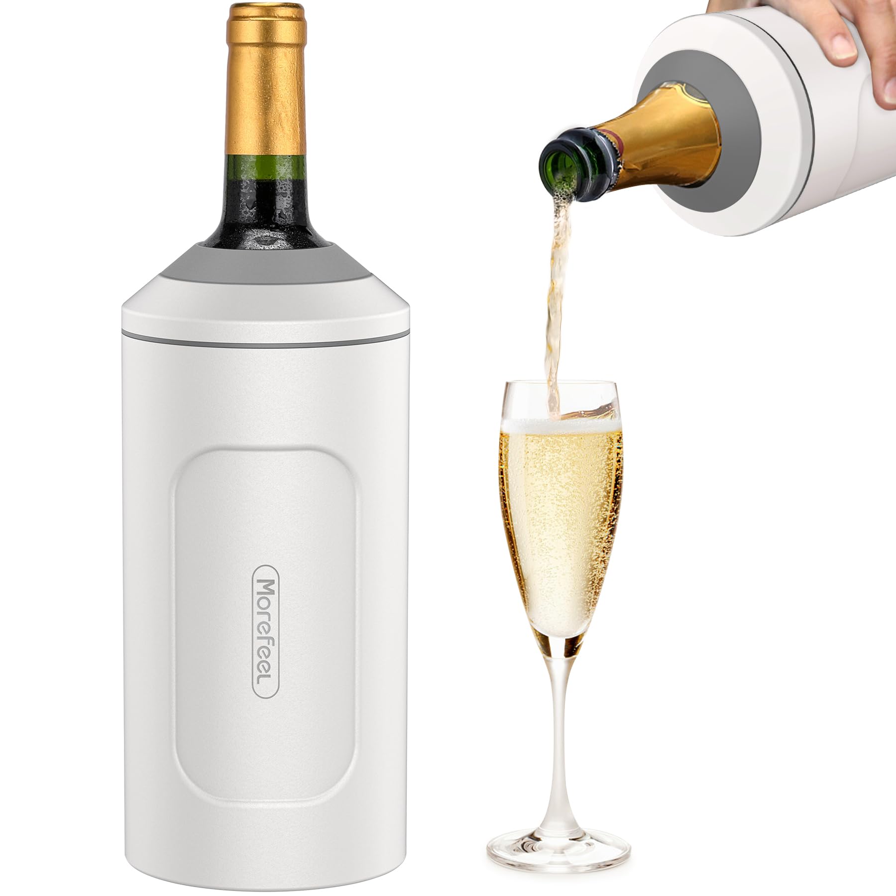 MoreFeel wine chiller sleeve with compact design keeps bottles cool without ice