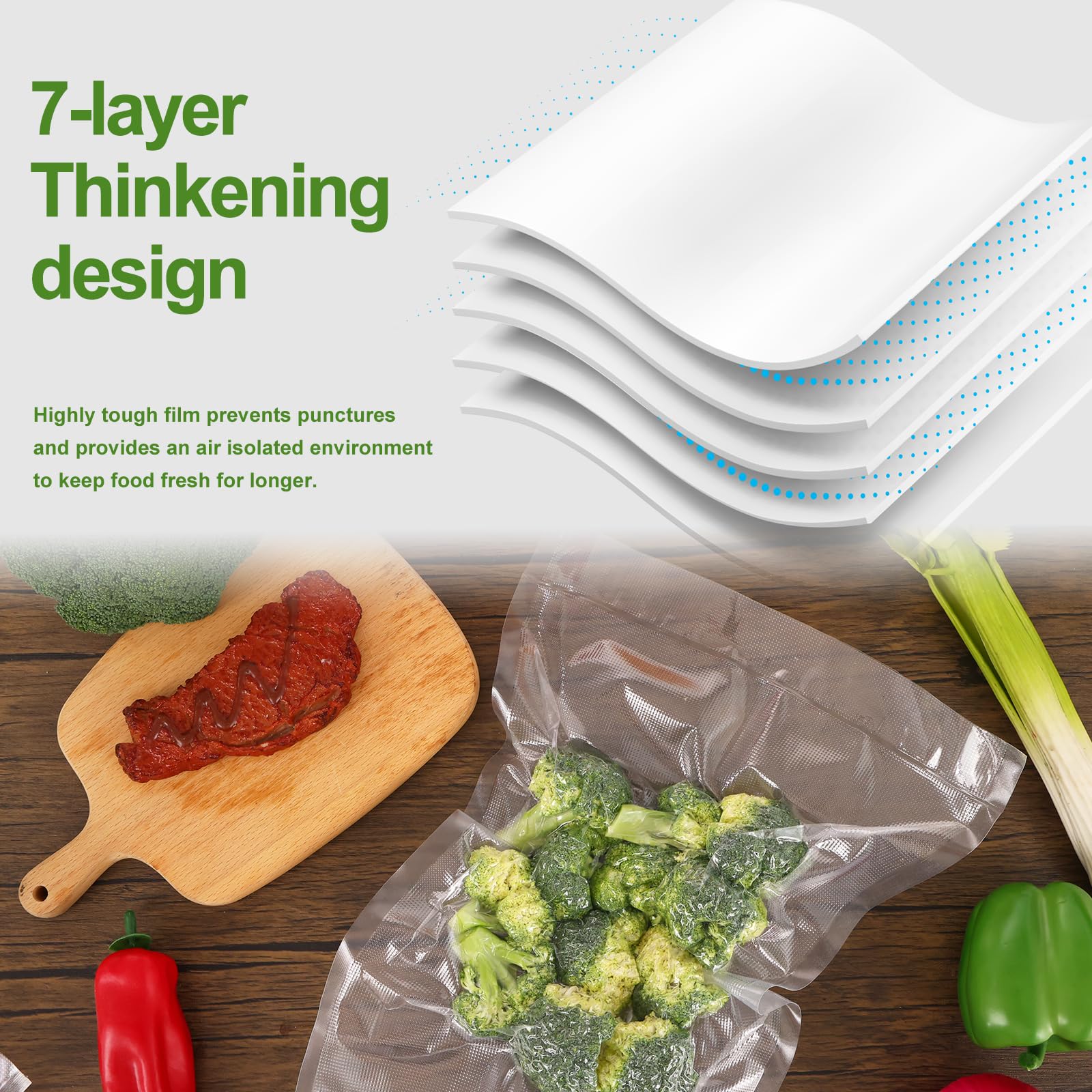Moretoes BPA-free food-grade bags ensure safe storage of raw and cooked foods.